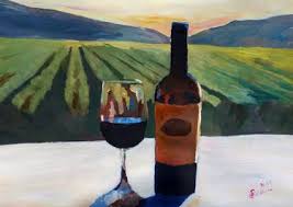 Wine Regions of Australia - Wine Bottle with wine Glass Wine Regions of Australia - Wine Bottle with wine Glass