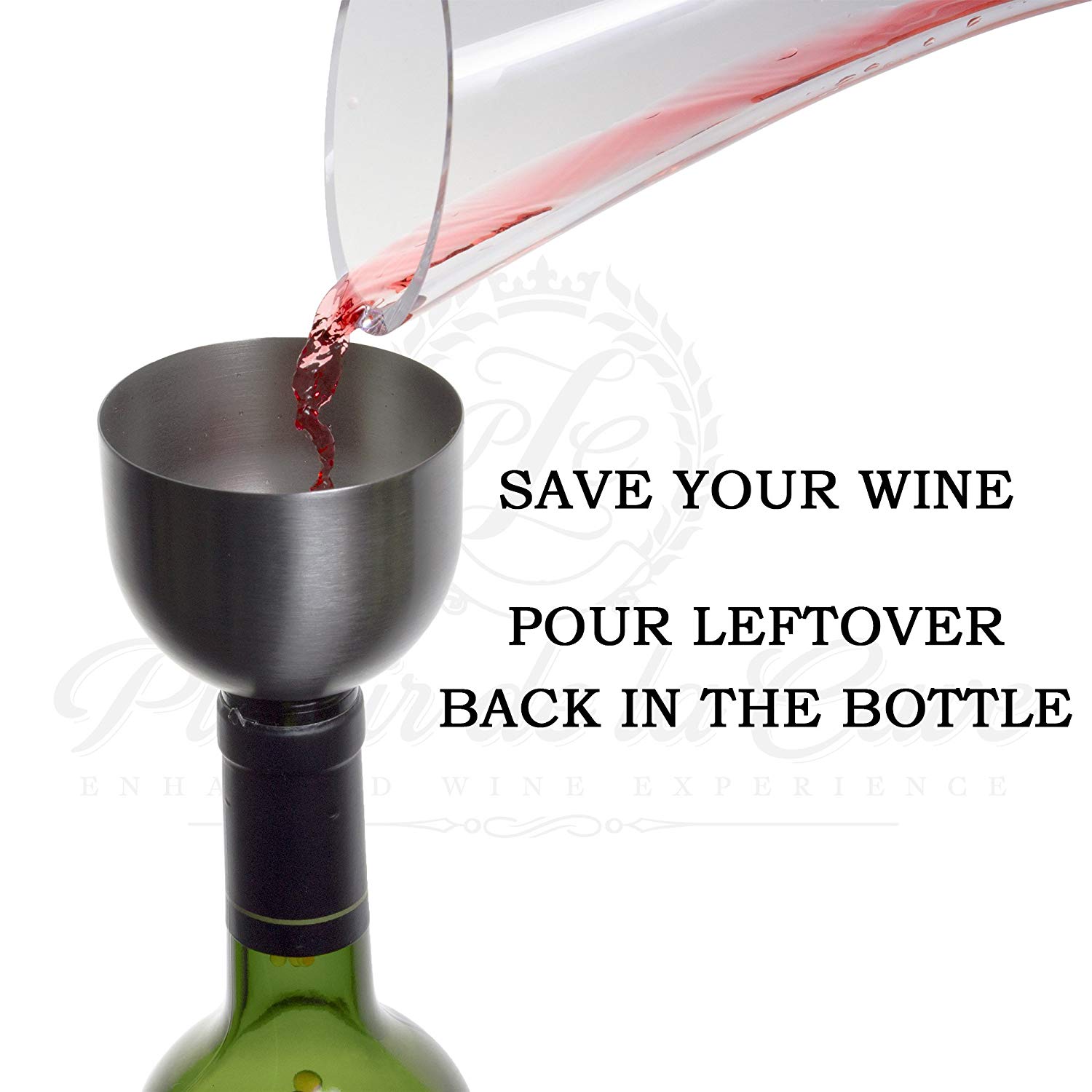 Funnel on a wine bottle